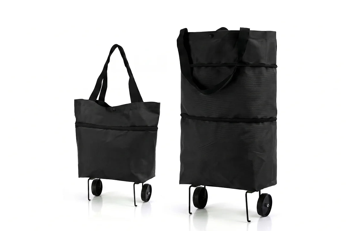 🔥HOT SALE 50% OFF🔥 Foldable 2-in-1 Rolling Shopping Bag – With Luggage-Style Wheels