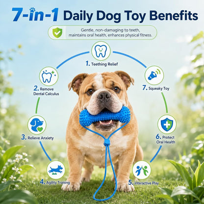 Dog Dental Chew Toy – Cleans Teeth & Helps Remove Plaque （Buy 1 get 2 free dog brushes）