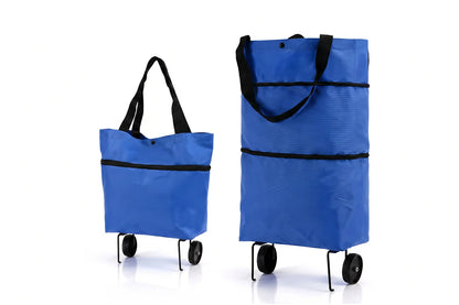 🔥HOT SALE 50% OFF🔥 Foldable 2-in-1 Rolling Shopping Bag – With Luggage-Style Wheels