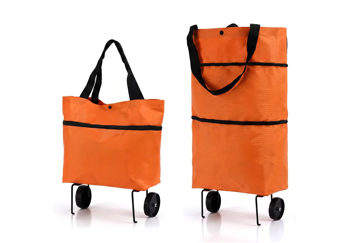 🔥HOT SALE 50% OFF🔥 Foldable 2-in-1 Rolling Shopping Bag – With Luggage-Style Wheels