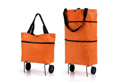 🔥HOT SALE 50% OFF🔥 Foldable 2-in-1 Rolling Shopping Bag – With Luggage-Style Wheels