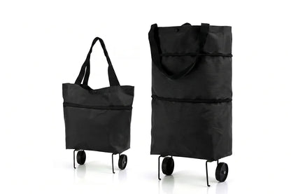 🔥HOT SALE 50% OFF🔥 Foldable 2-in-1 Rolling Shopping Bag – With Luggage-Style Wheels