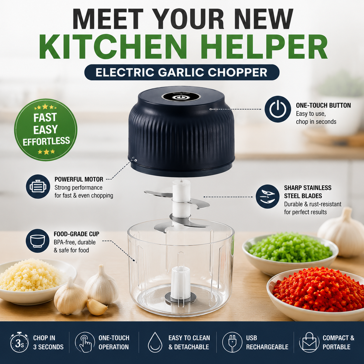 🔥50% off on the last day🔥| 😩 Still Chopping Garlic by Hand? This Kitchen Gadget Does It in 3 Seconds2