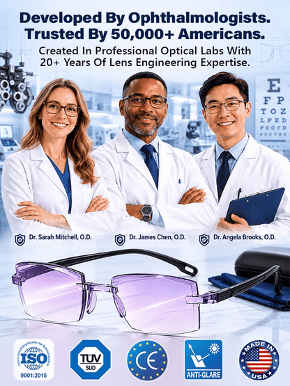 👑[Regain Your Youthful Vision] Smart Zoom Diamond-Cut Reading Glasses