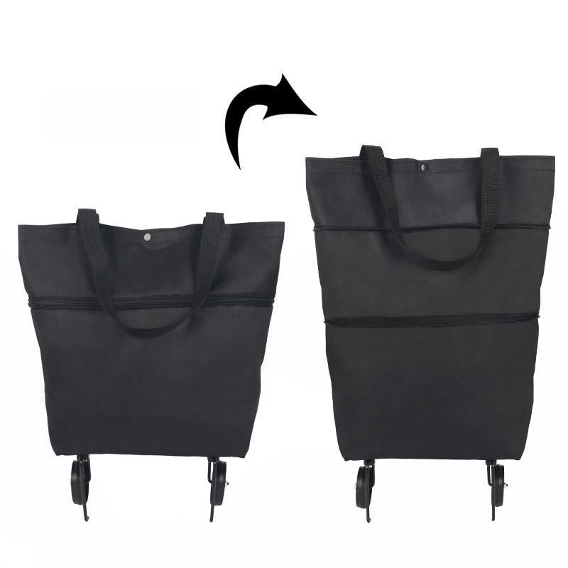 🔥HOT SALE 50% OFF🔥 Foldable 2-in-1 Rolling Shopping Bag – With Luggage-Style Wheels