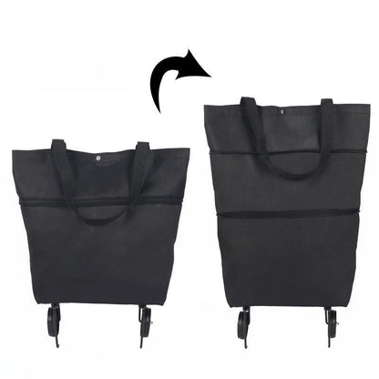 🔥HOT SALE 50% OFF🔥 Foldable 2-in-1 Rolling Shopping Bag – With Luggage-Style Wheels