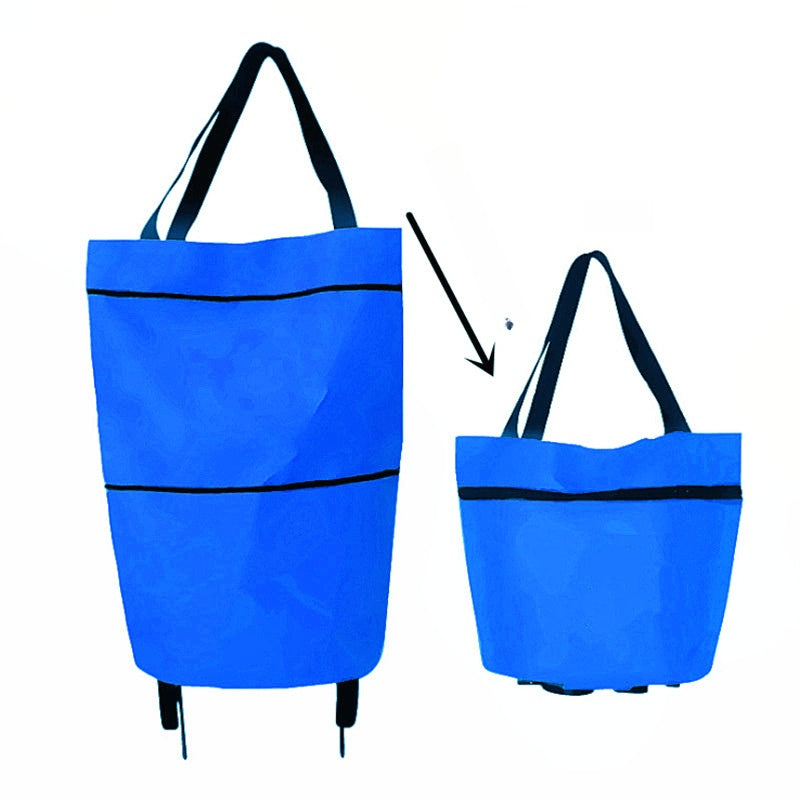 🔥HOT SALE 50% OFF🔥 Foldable 2-in-1 Rolling Shopping Bag – With Luggage-Style Wheels