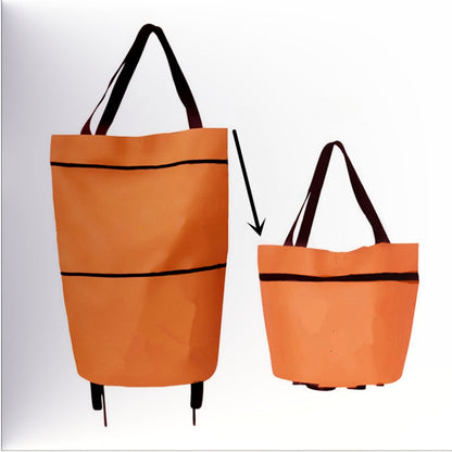 🔥HOT SALE 50% OFF🔥 Foldable 2-in-1 Rolling Shopping Bag – With Luggage-Style Wheels