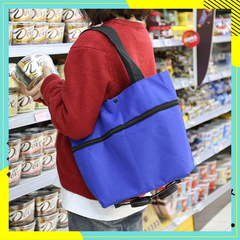 🔥HOT SALE 50% OFF🔥 Foldable 2-in-1 Rolling Shopping Bag – With Luggage-Style Wheels