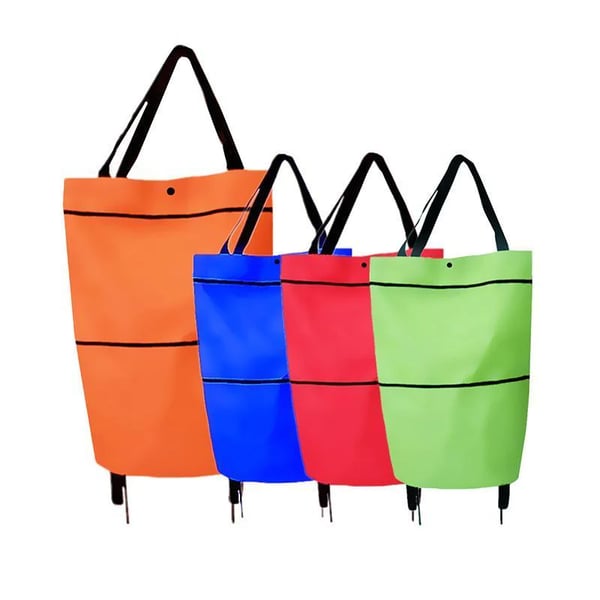 🔥HOT SALE 50% OFF🔥 Foldable 2-in-1 Rolling Shopping Bag – With Luggage-Style Wheels